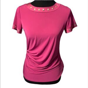 Michael MK small petite top with gold studs.